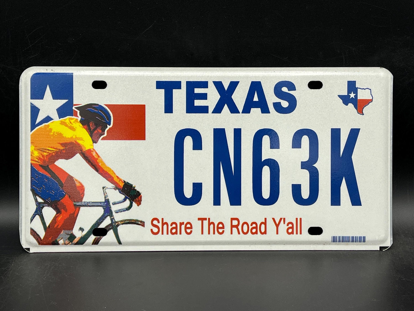 One or More - TEXAS Share the Road Y'all Biker Biking Graphic License Plate