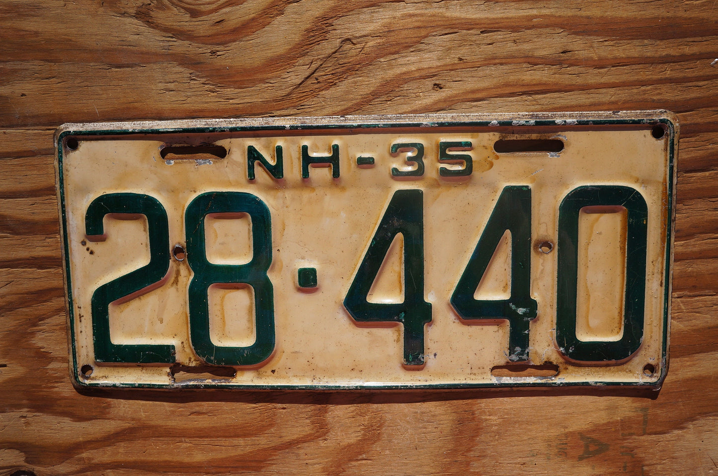 1935 New Hampshire Vintage license plate