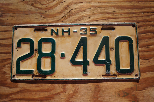 1935 New Hampshire Vintage license plate