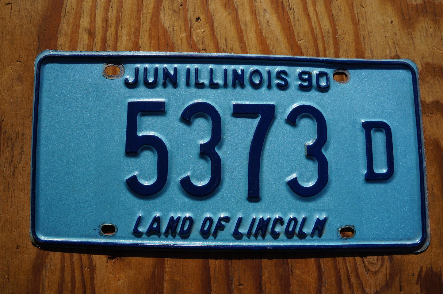 1990 Illinois Blue License Plate # 5373
