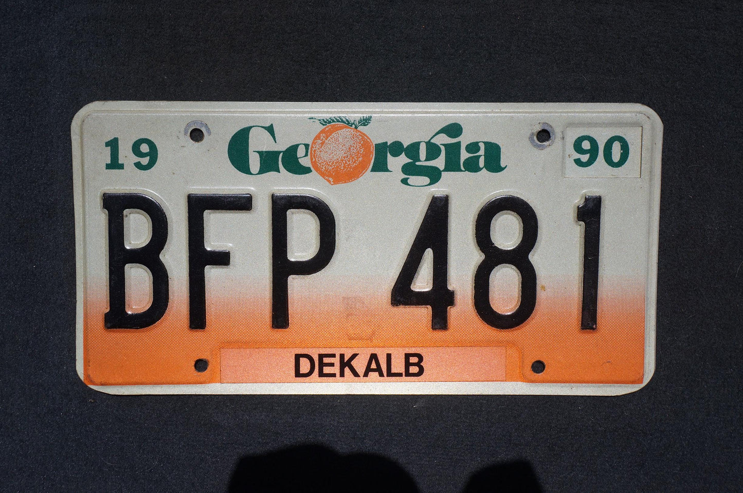 1990 Georgia Peach License Plate DEKALB County