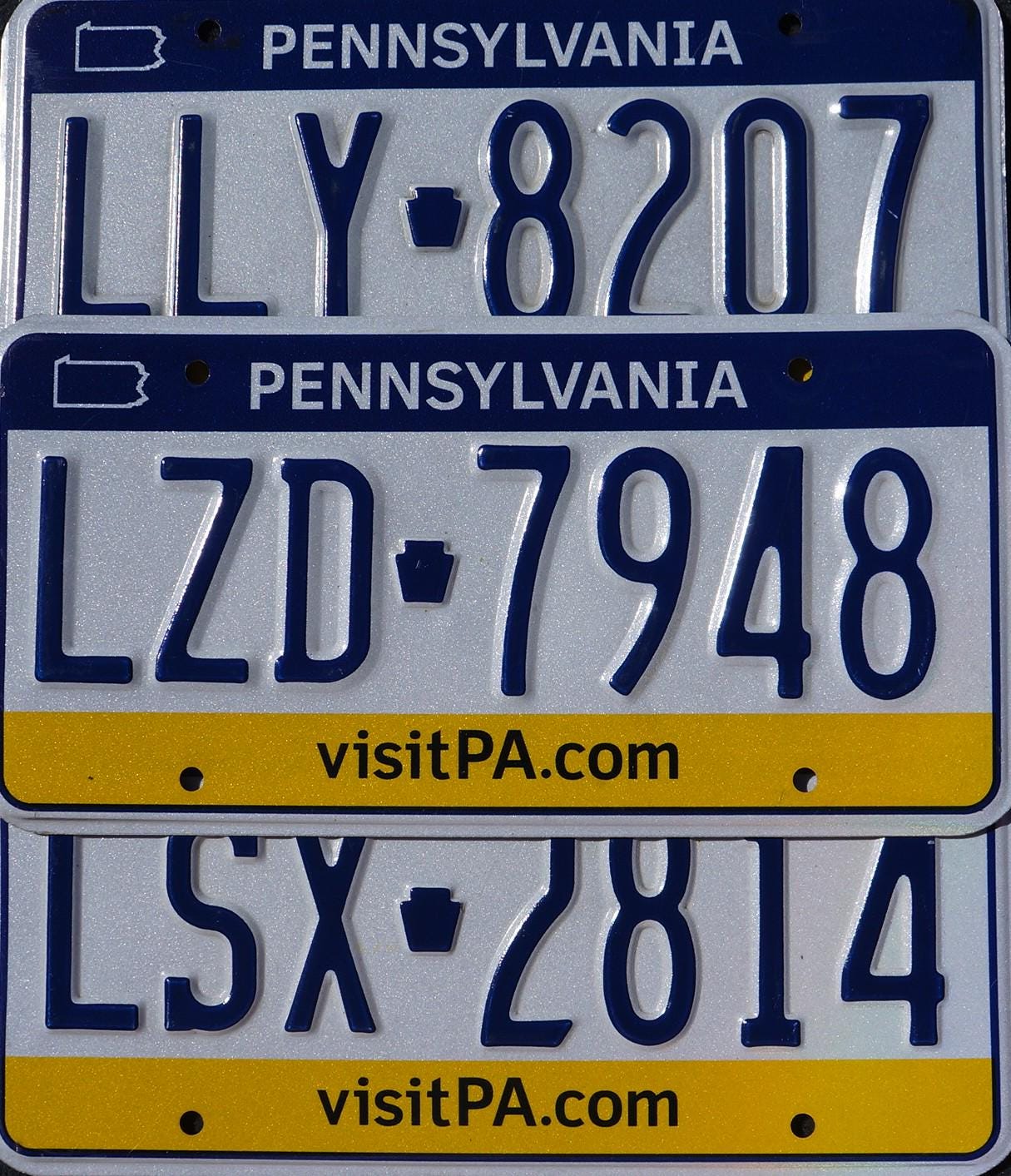 Pennsylvania License Plate: Blue & Yellow, Art Projects, Man Cave Decor