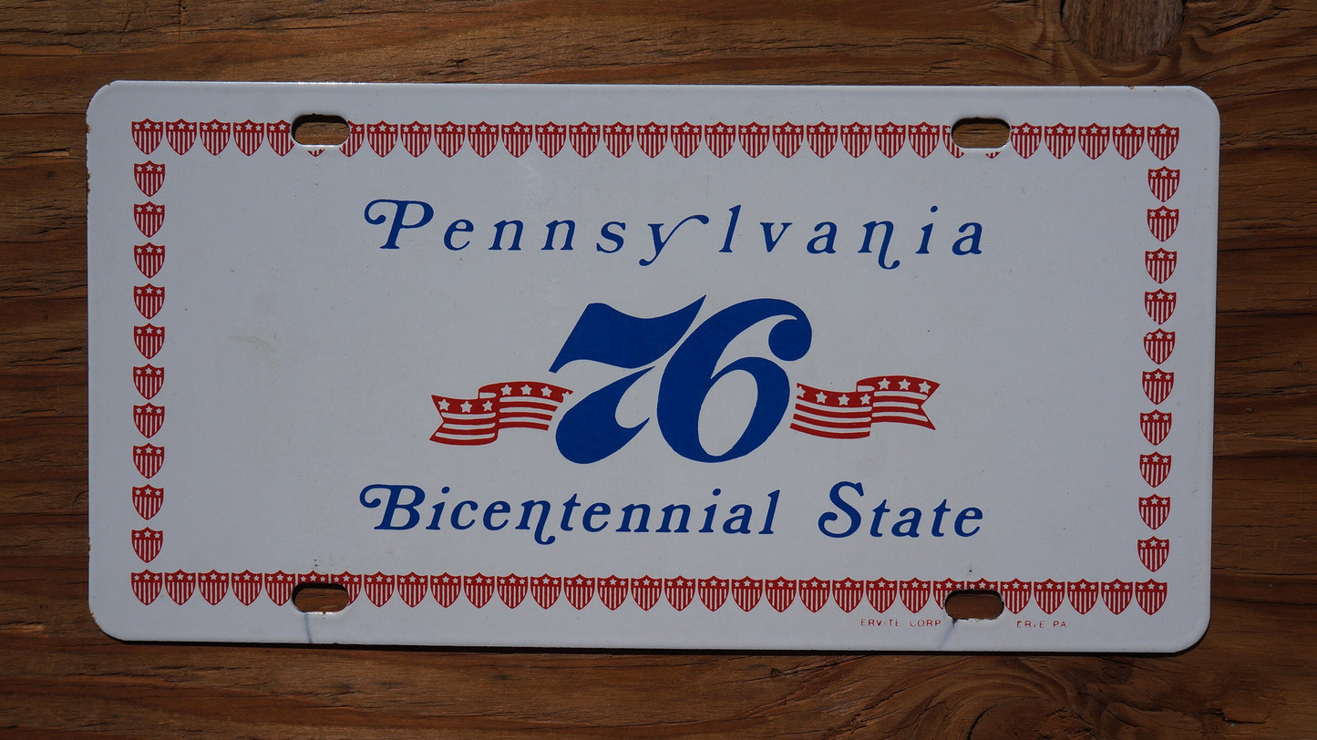 1976 Pennsylvania PORCELAIN Bicentennial Front License Plate