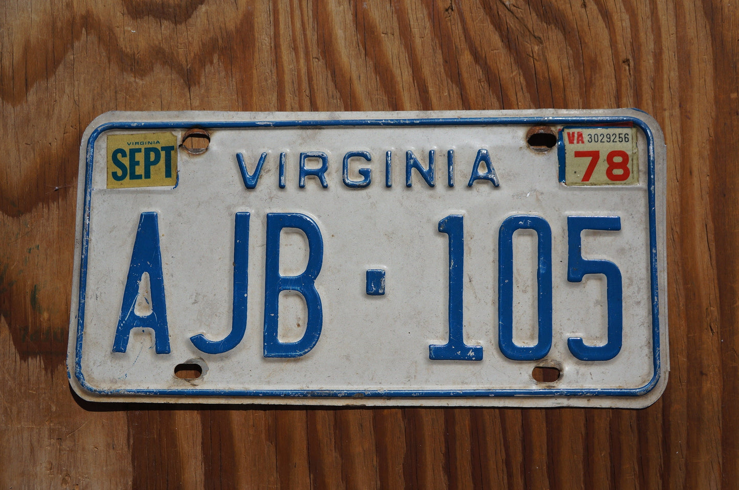 1978 Virginia Vintage White License Plate