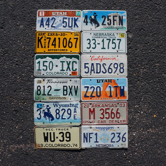 LOT of 12 License Plates 8 States USA License Plate Tag Craft Condition READ