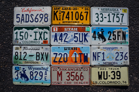 LOT of 12 License Plates 8 States USA License Plate Tag Craft Condition READ