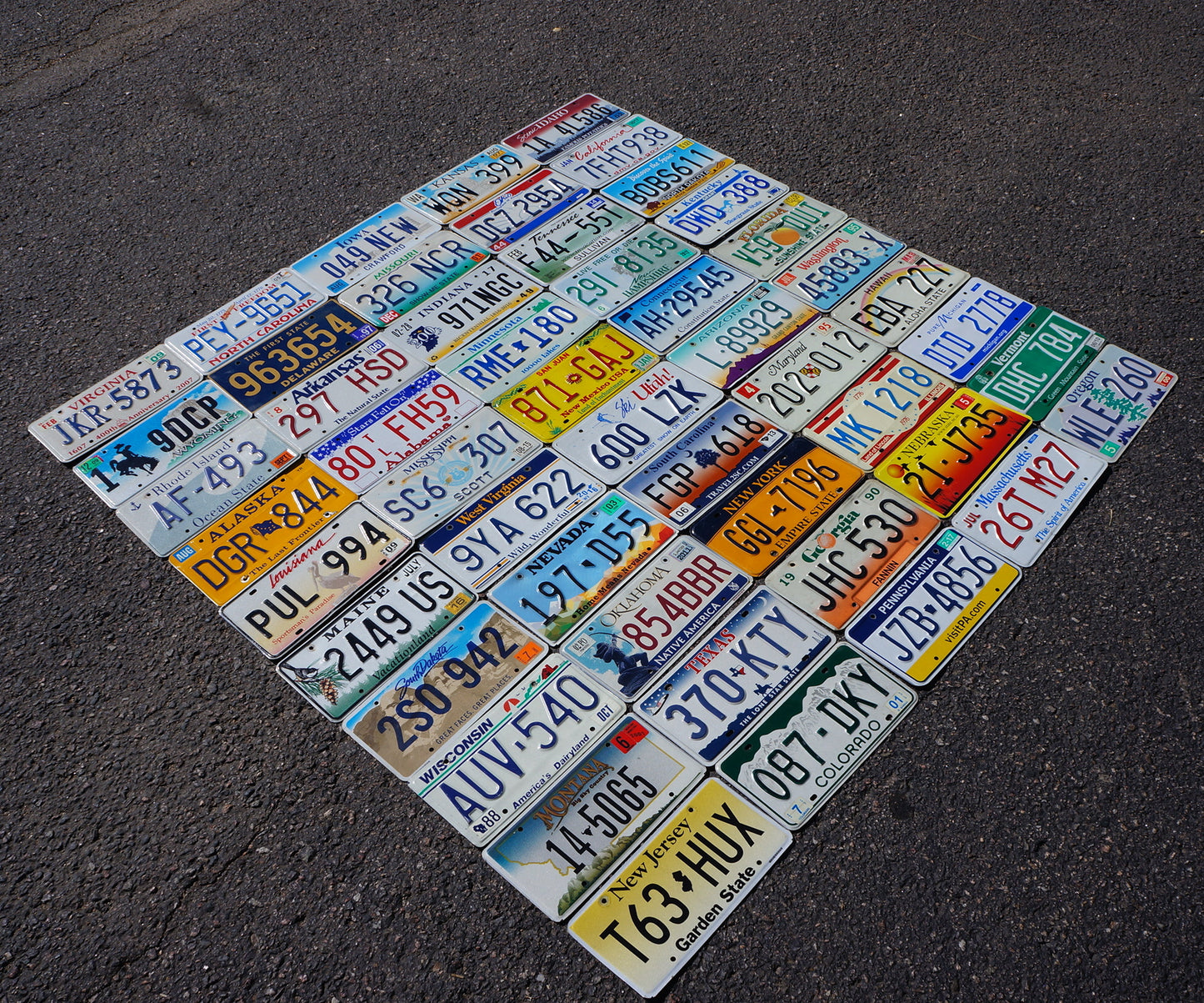 COMPLETE SET : ALL 50 STATES USA LICENSE PLATES LOT + Mexico Canada Panama Tags