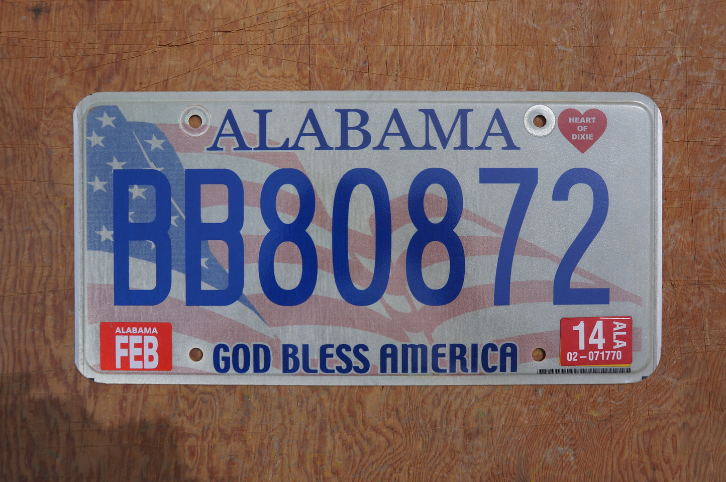ALABAMA LICENSE PLATE - GOD BLESS AMERICA Graphic FLAG License Plates Good
