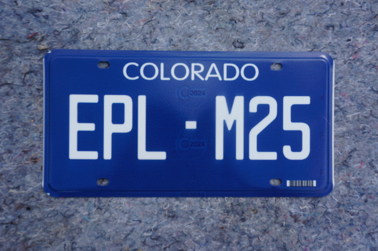 2024 Colorado NEW DESIGN Historic Blue Flat License Plate # EPL M25