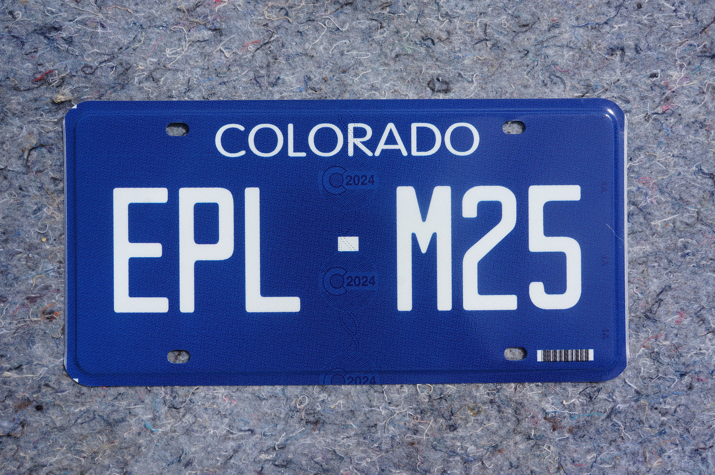 2024 Colorado NEW DESIGN Historic Blue Flat License Plate # EPL M25