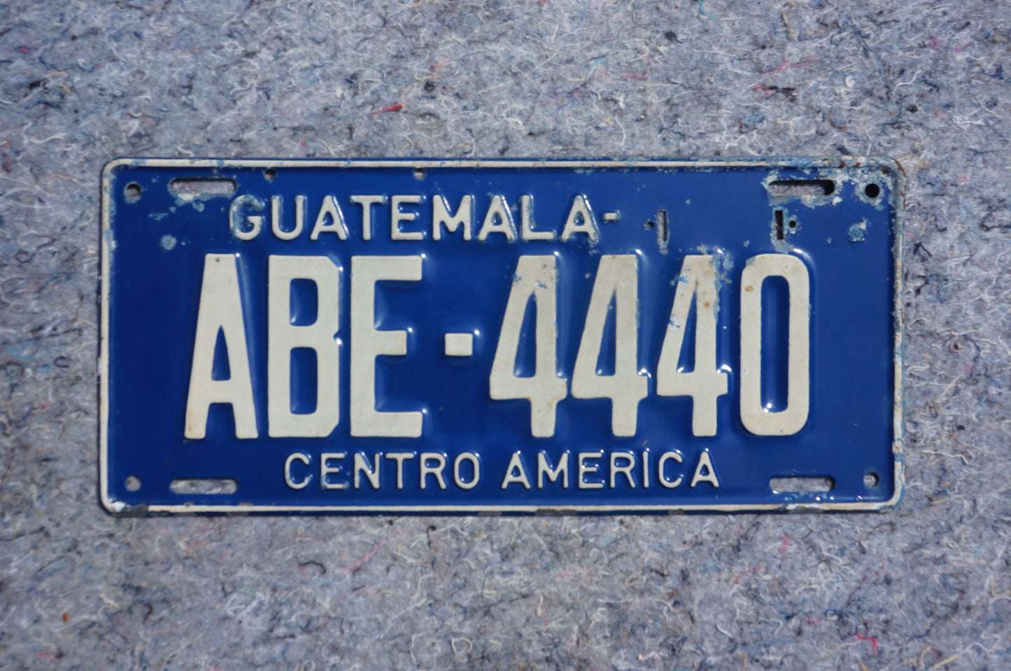 1950s GUATEMALA CENTRO AMERICA License Plate # ABE - 4440