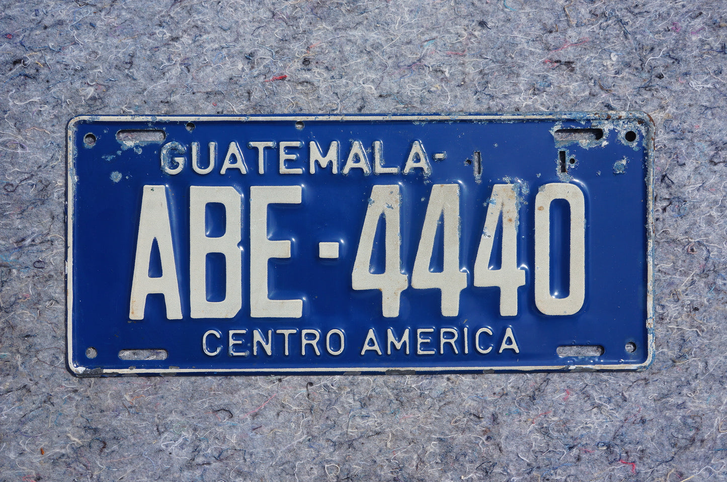 1950s GUATEMALA CENTRO AMERICA License Plate # ABE - 4440