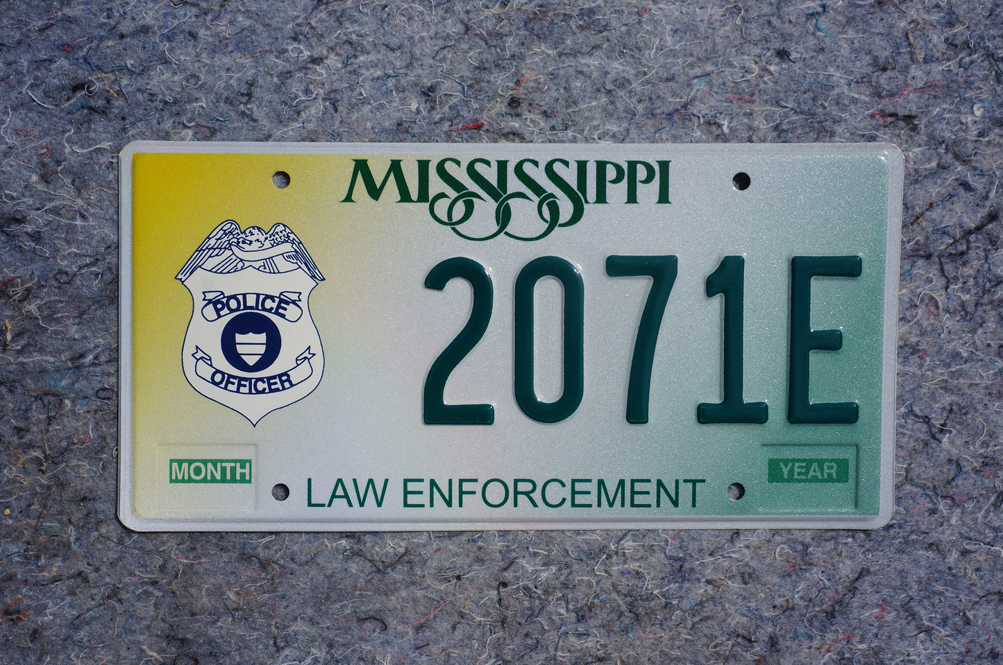 Mississippi Law Enforcement License Plate - Police Officer