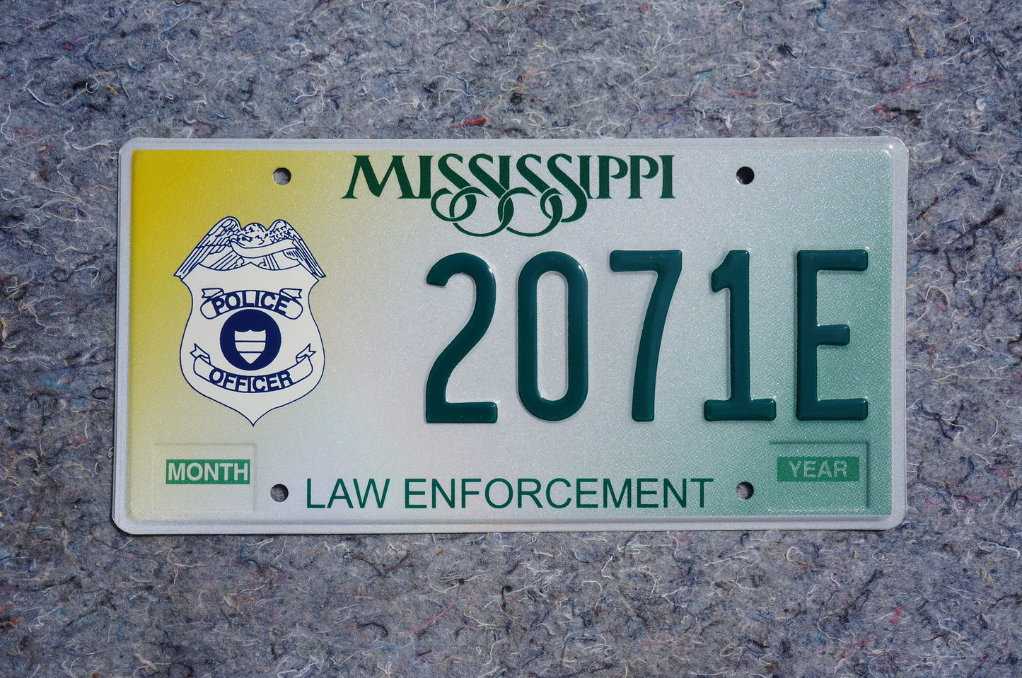 Mississippi Law Enforcement License Plate - Police Officer
