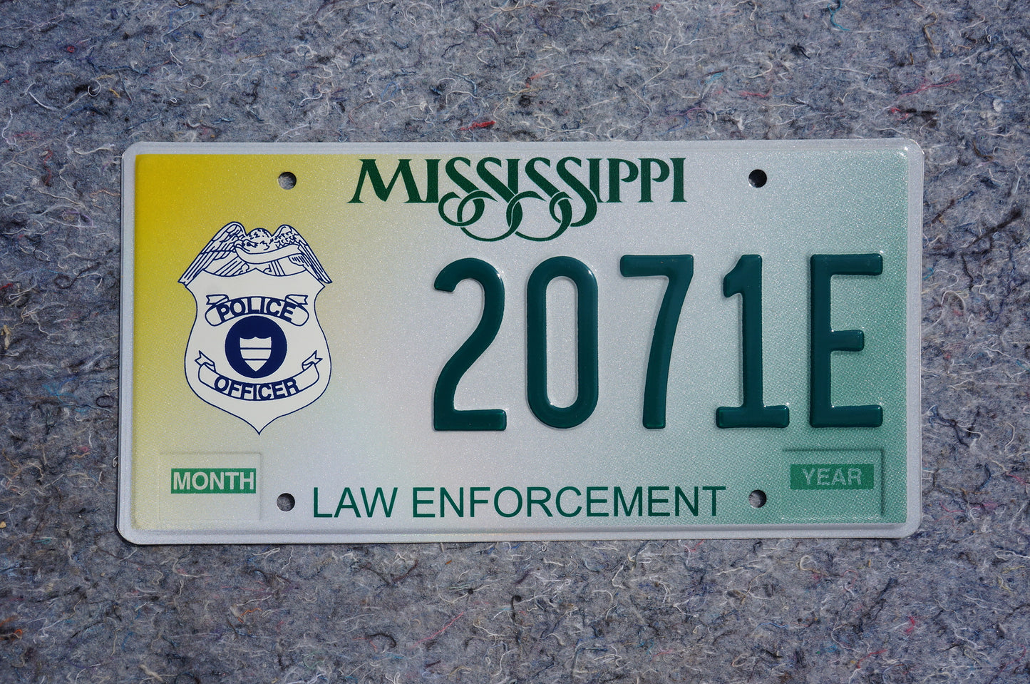Mississippi Law Enforcement License Plate - Police Officer