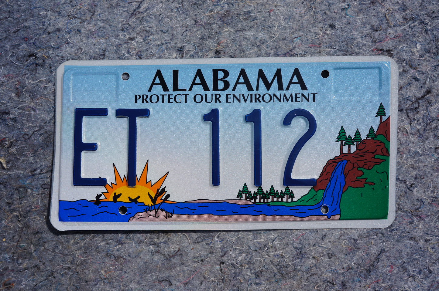 Alabama PROTECT OUR ENVIRONMENT License Plate - Colorful & Graphic - Sea Sunrise Mountain River