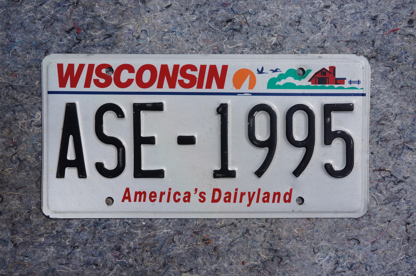 Wisconsin License Plate # ASE - 1995