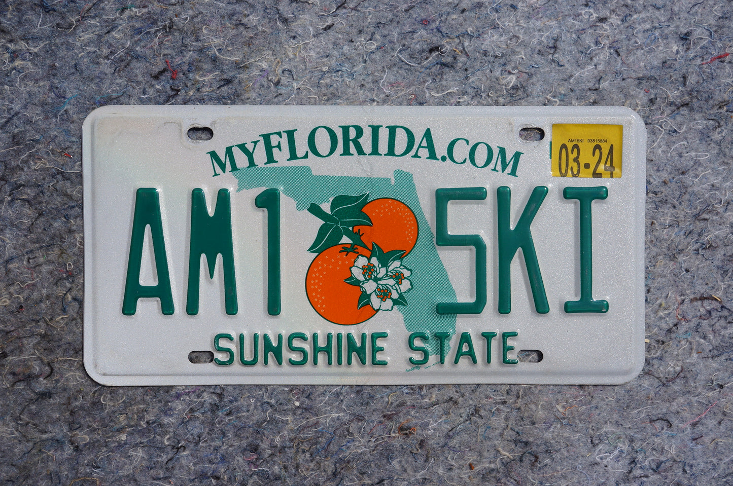 2024 Florida Double Oranges License Plate # AM1 SKI