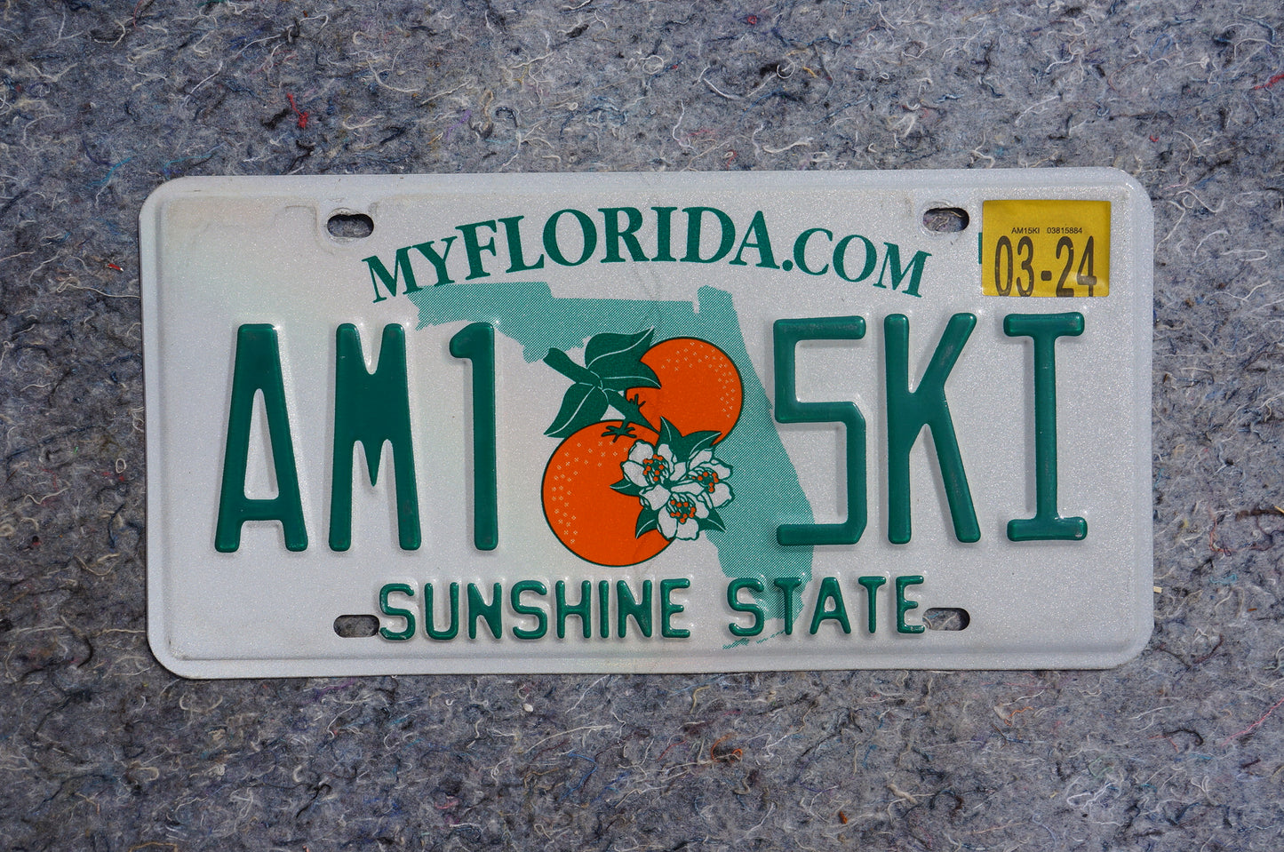 2024 Florida Double Oranges License Plate # AM1 SKI