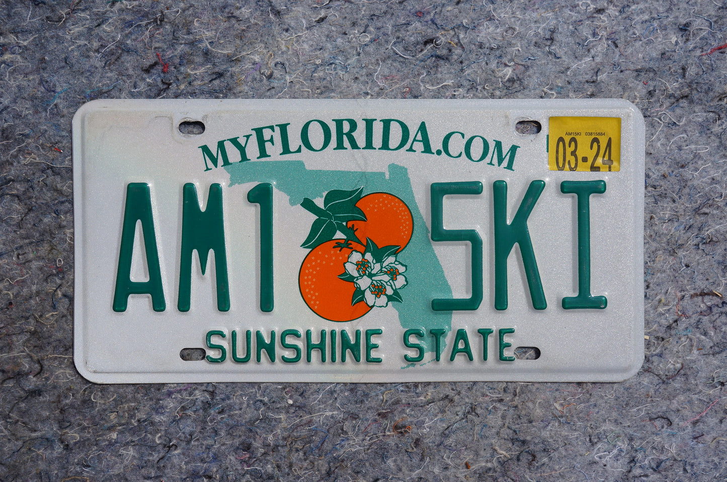 2024 Florida Double Oranges License Plate # AM1 SKI