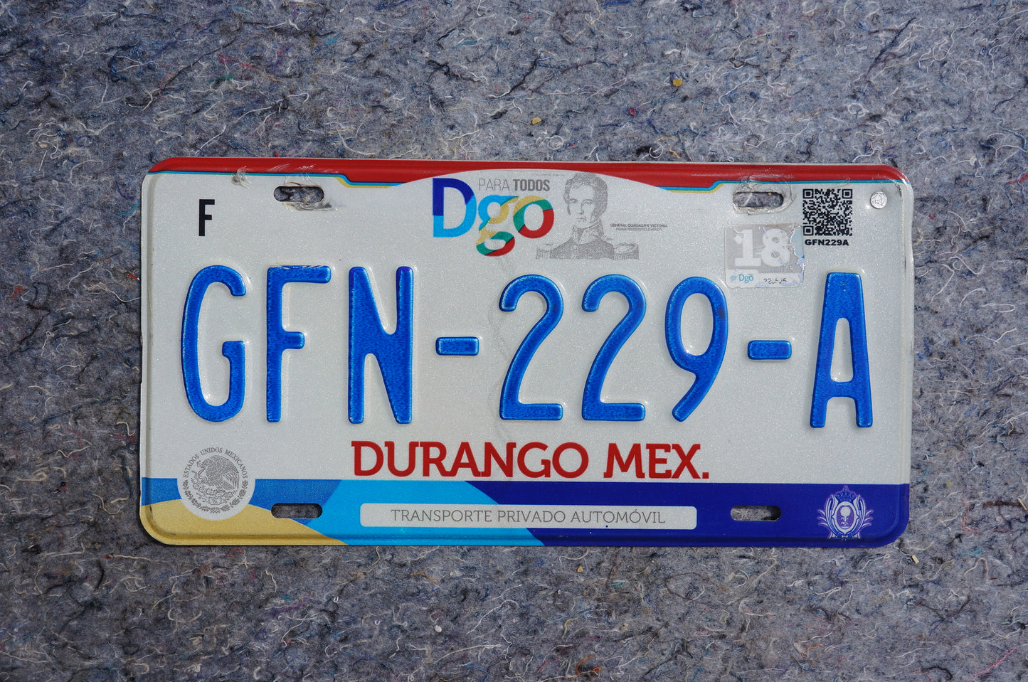 2018 DURANGO MEXICO License Plate