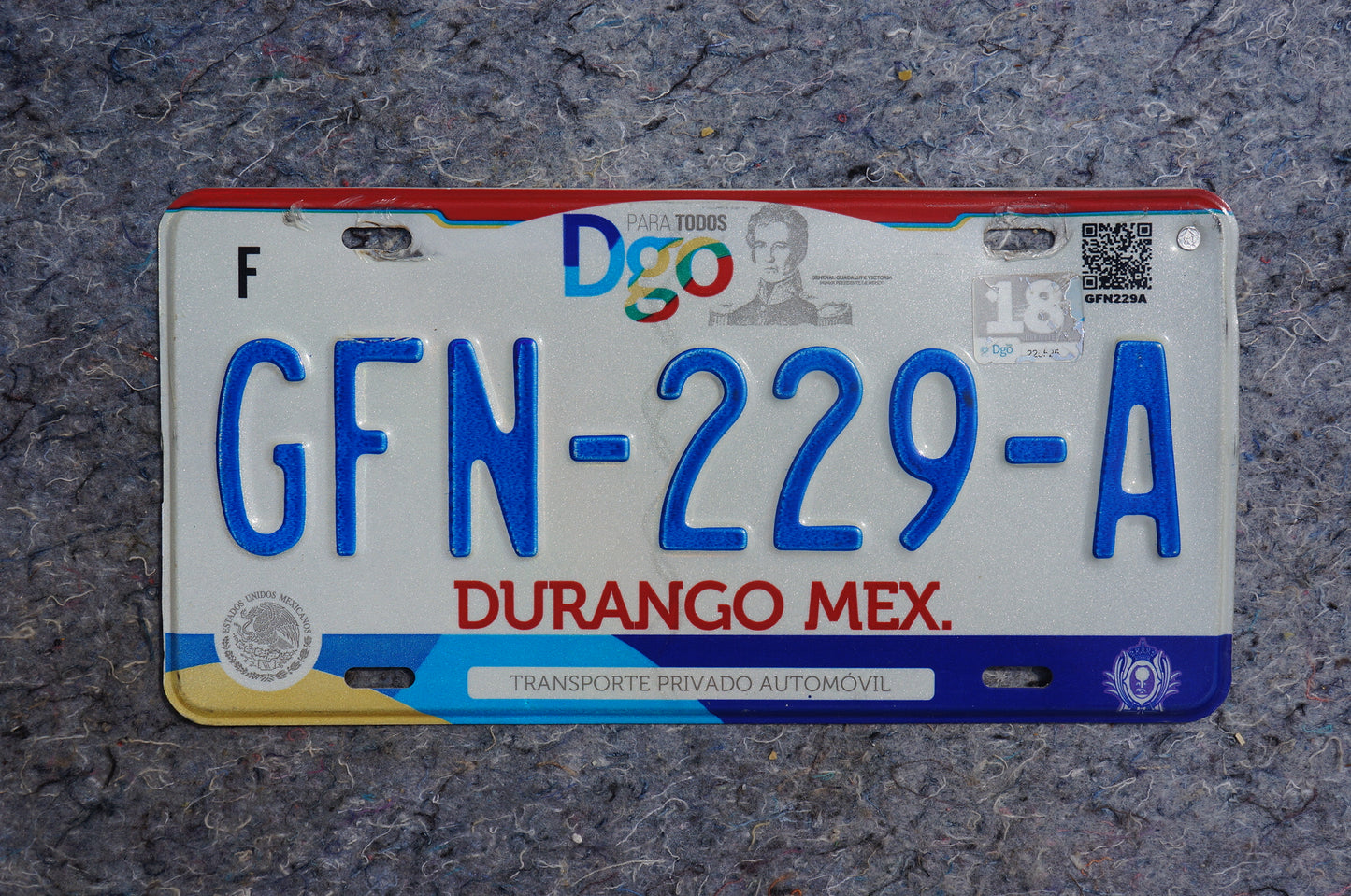 2018 DURANGO MEXICO License Plate
