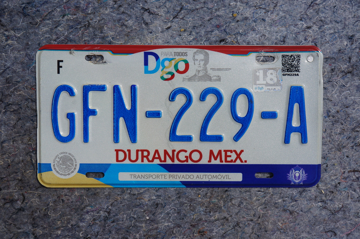 2018 DURANGO MEXICO License Plate