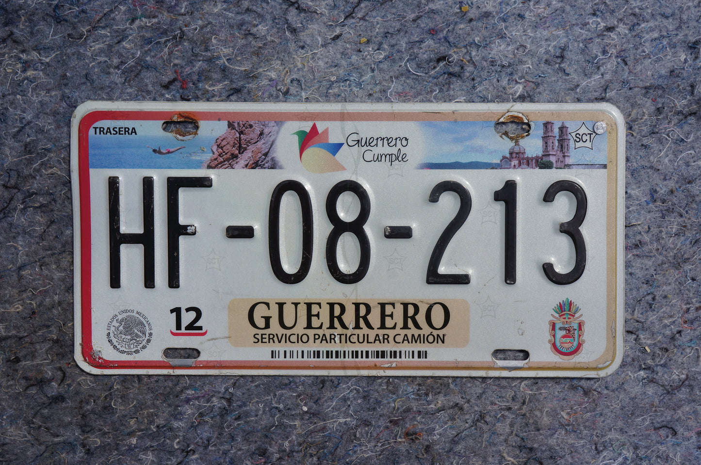 2012 GUERRERO MEXICO License Plate