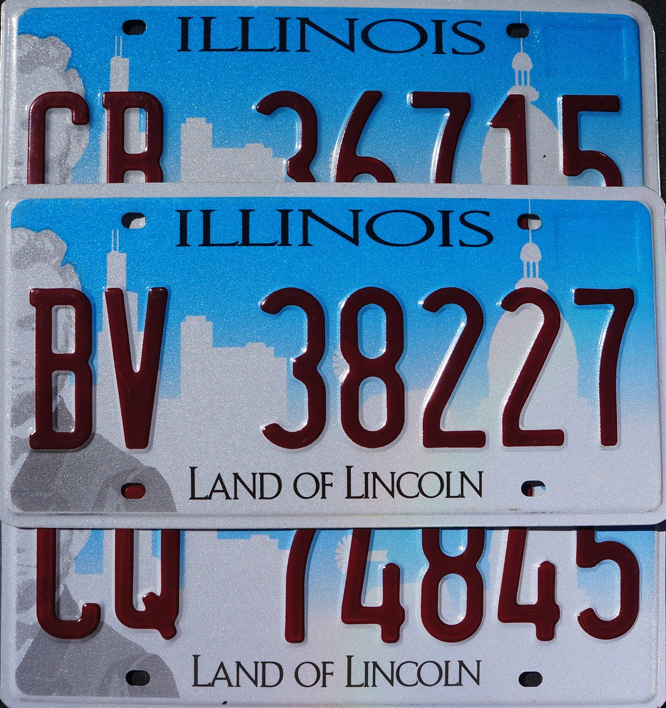 ILLINOIS LICENSE PLATES -Land of Lincoln Graphic License Plate Tags Random #