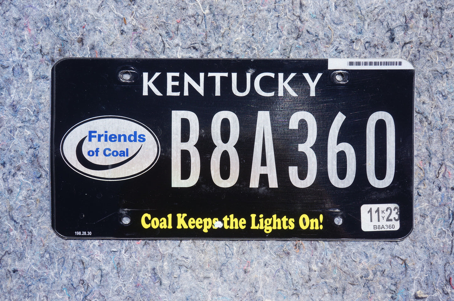 2023 Kentucky Black Friends of Coal License Plate - COAL KEEPS THE LIGHTS ON!