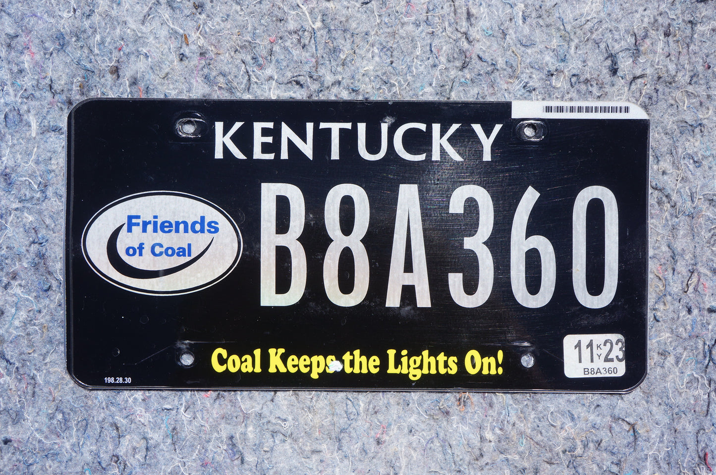 2023 Kentucky Black Friends of Coal License Plate - COAL KEEPS THE LIGHTS ON!