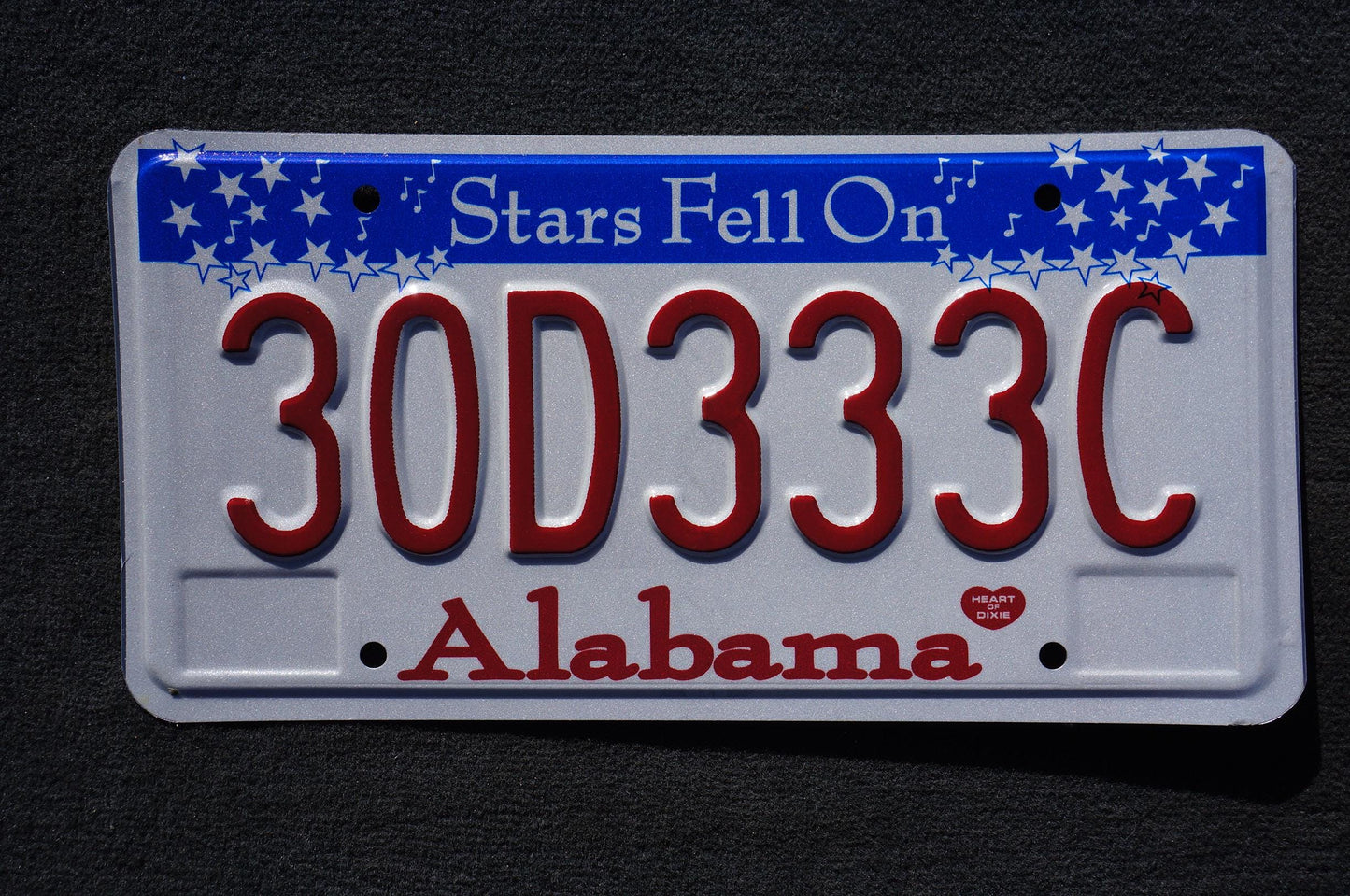 Alabama Stars Fell On Alabama License Plate #30D333C