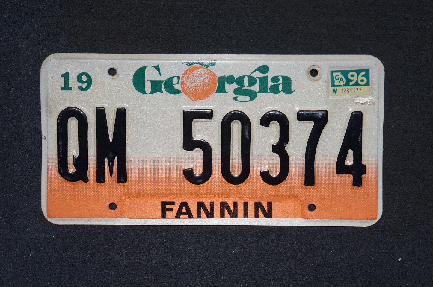 1996 Georgia Peach License Plate FANNIN County