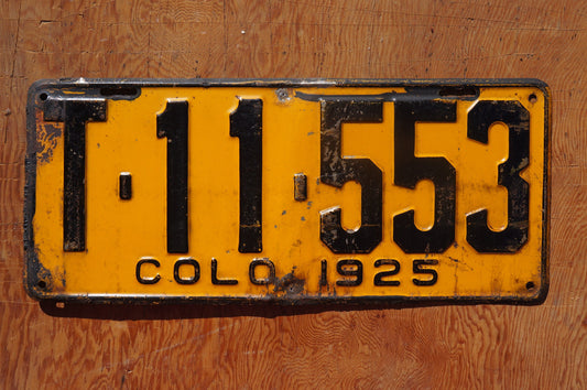 1925 Colorado TRUCK License Plate # T - 11 - 553