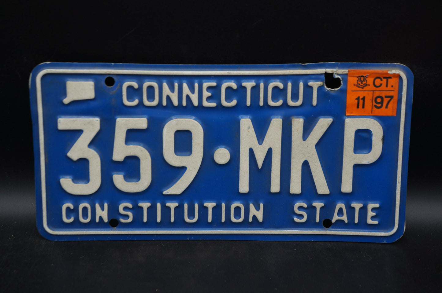 1997 Connecticut Blue Vintage License Plate