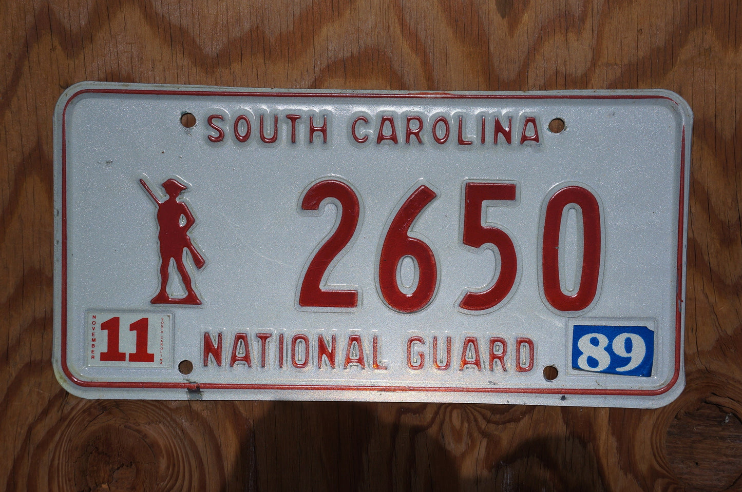 1989 South Carolina NATIONAL GUARD Vintage License Plate