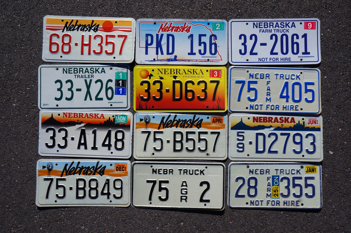 LOT of 12 NEBRASKA License Plates