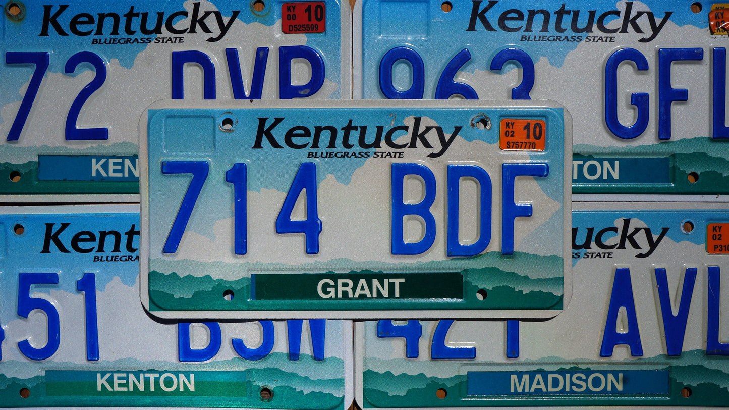 One or More - KENTUCKY Bluegrass State White Cloud Green Mountains License Plate