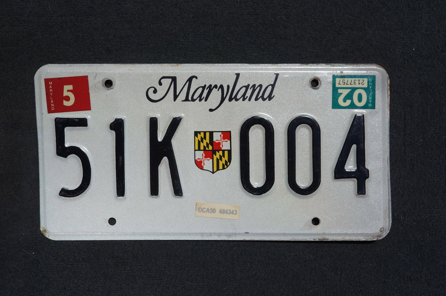 2002 Maryland Vintage License Plate # 9CL E56