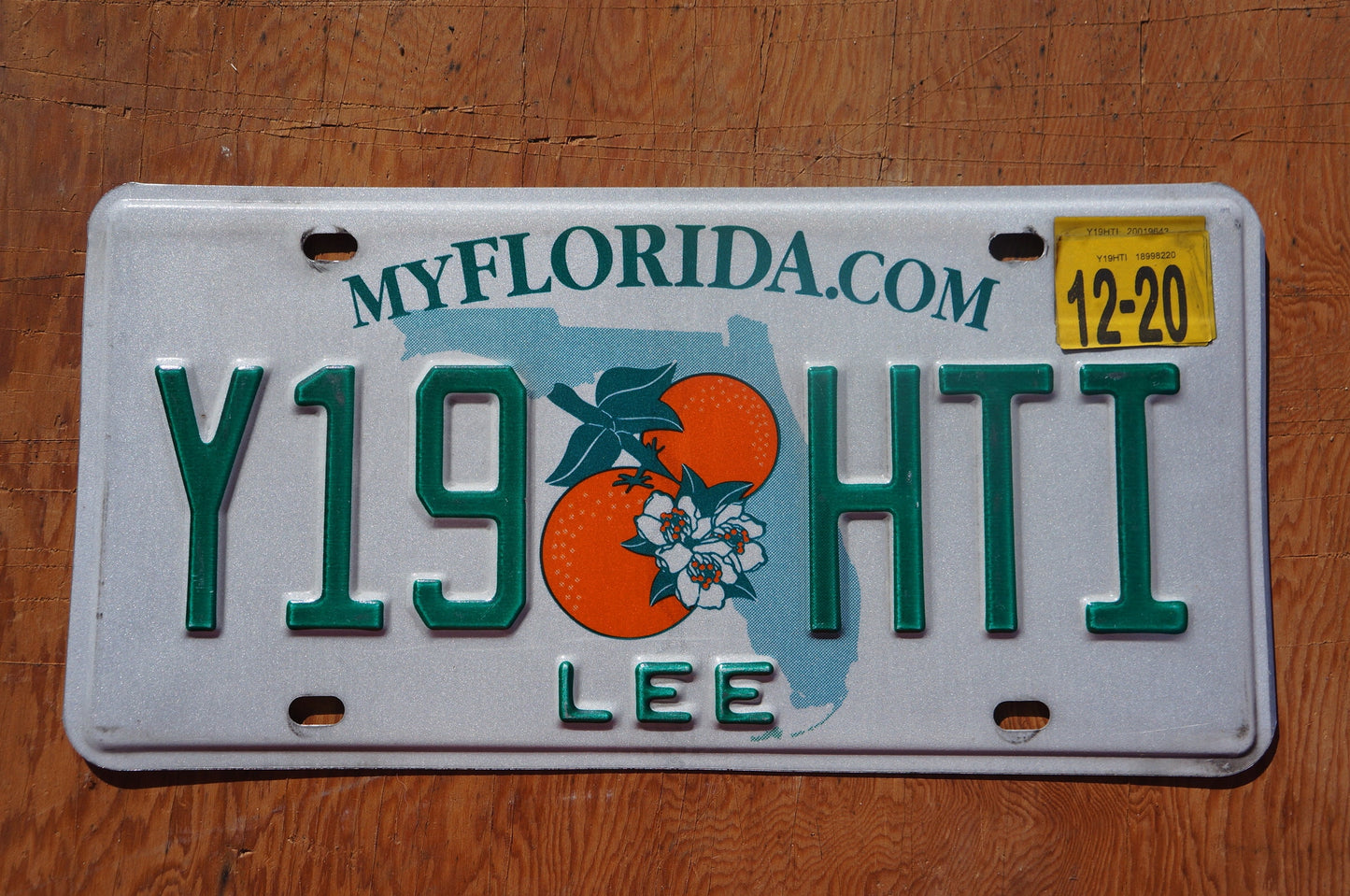 2020 Florida LEE County Twin Oranges License Plate