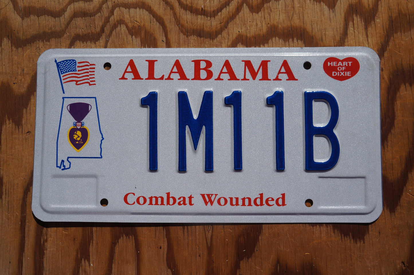 Alabama PURPLE HEART Combat Wounded License Plate