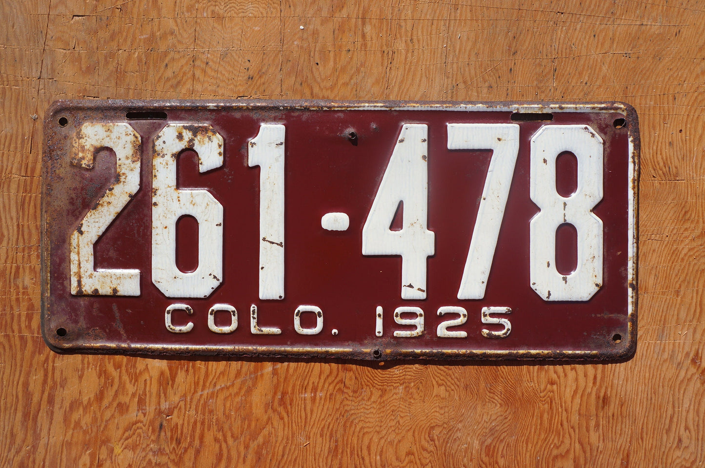 1925 Colorado Passenger License Plate #261 - 478