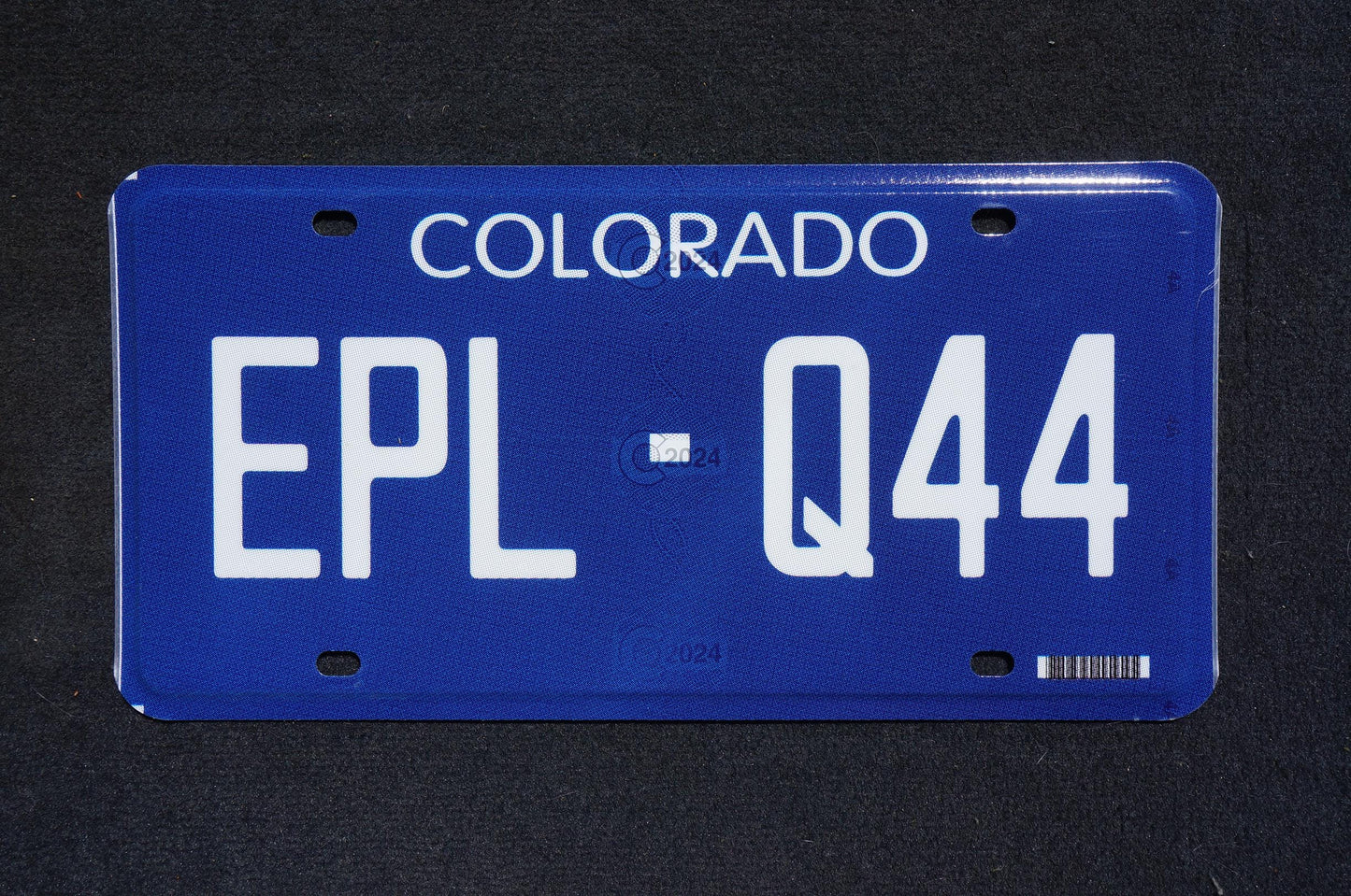 2024 Colorado NEW DESIGN Historic Blue Flat License Plate # EPL Q44