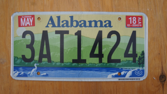 One or More - ALABAMA Colorful Graphic Green Mountains Blue Lake License Plate