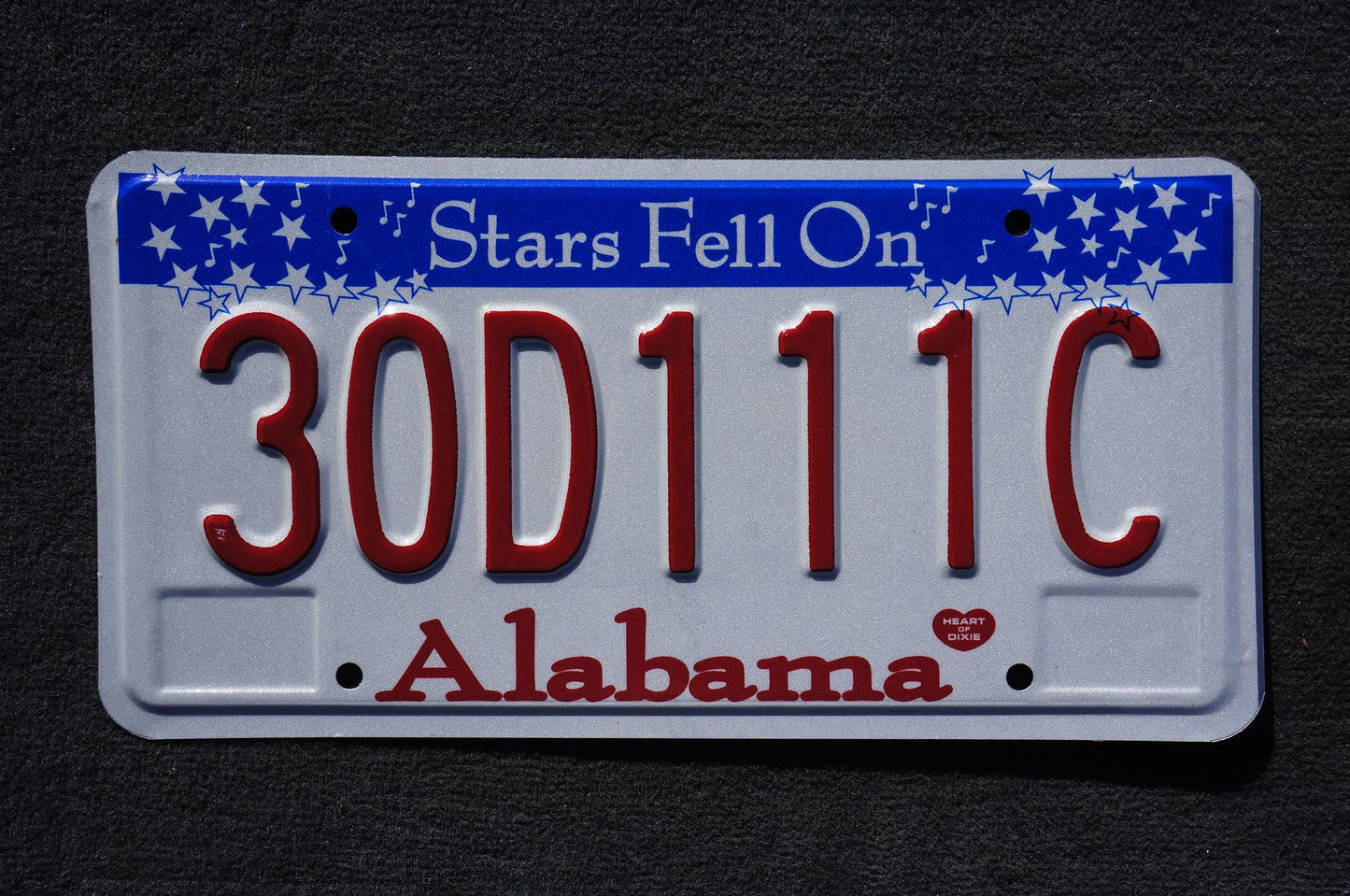 Alabama Stars Fell On Alabama License Plate #30D111C