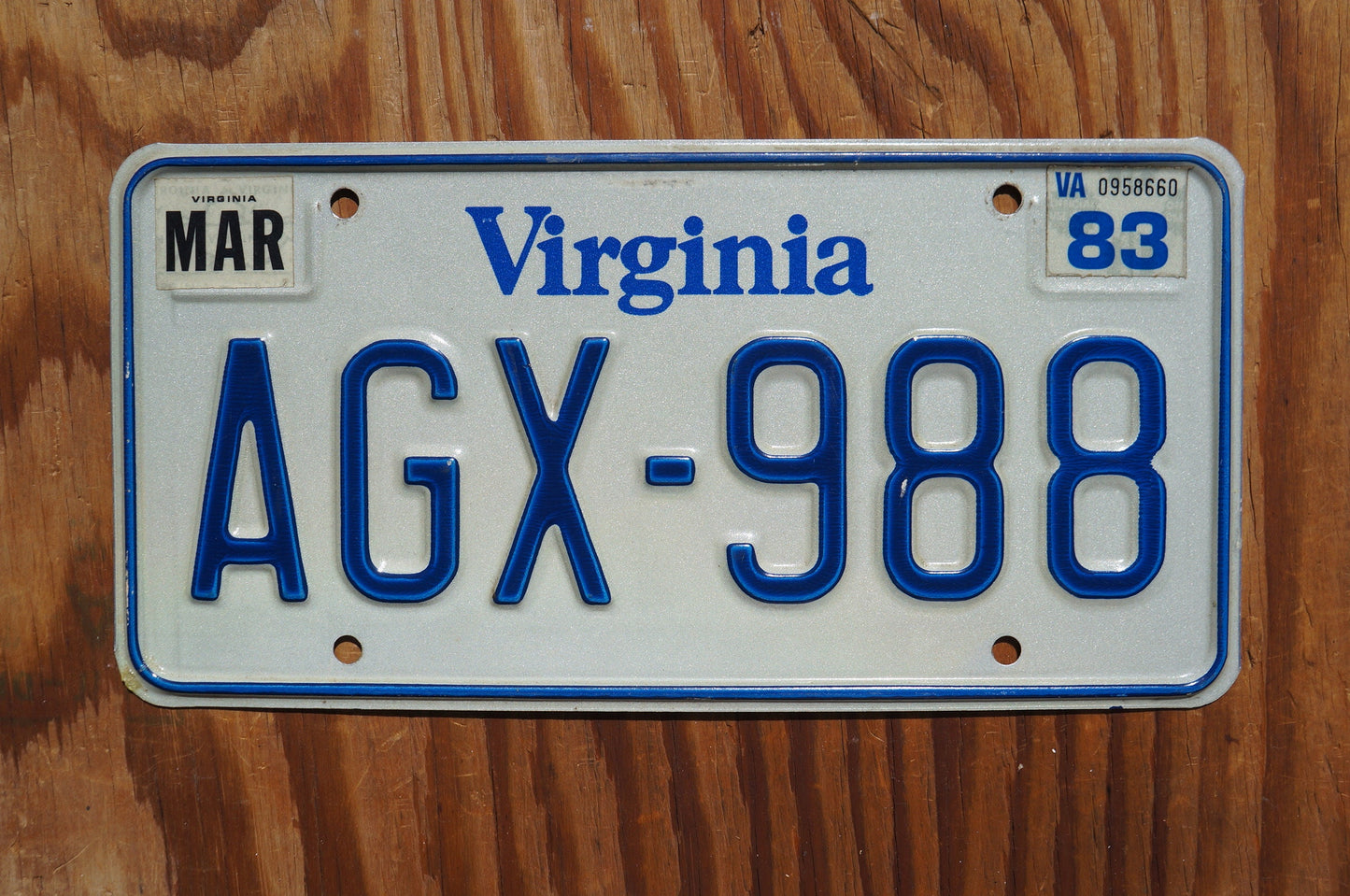 1983 Virginia Vintage White License Plate