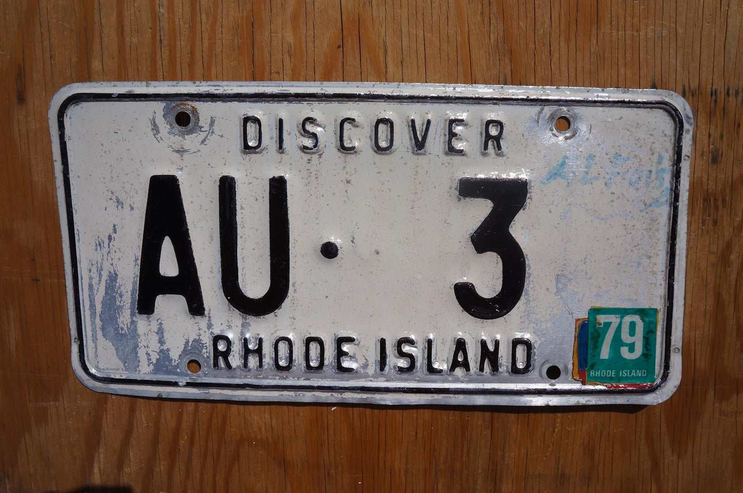 1979 Rhode Island Vintage License Plate # AU - 3
