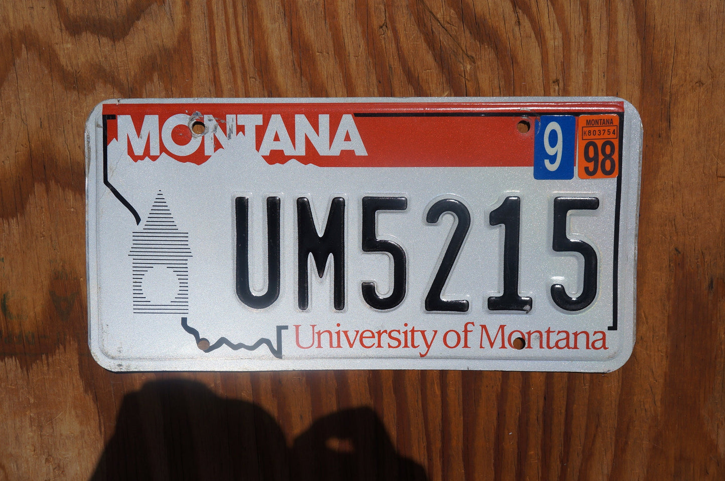 1998 Montana License Plate University of Montana