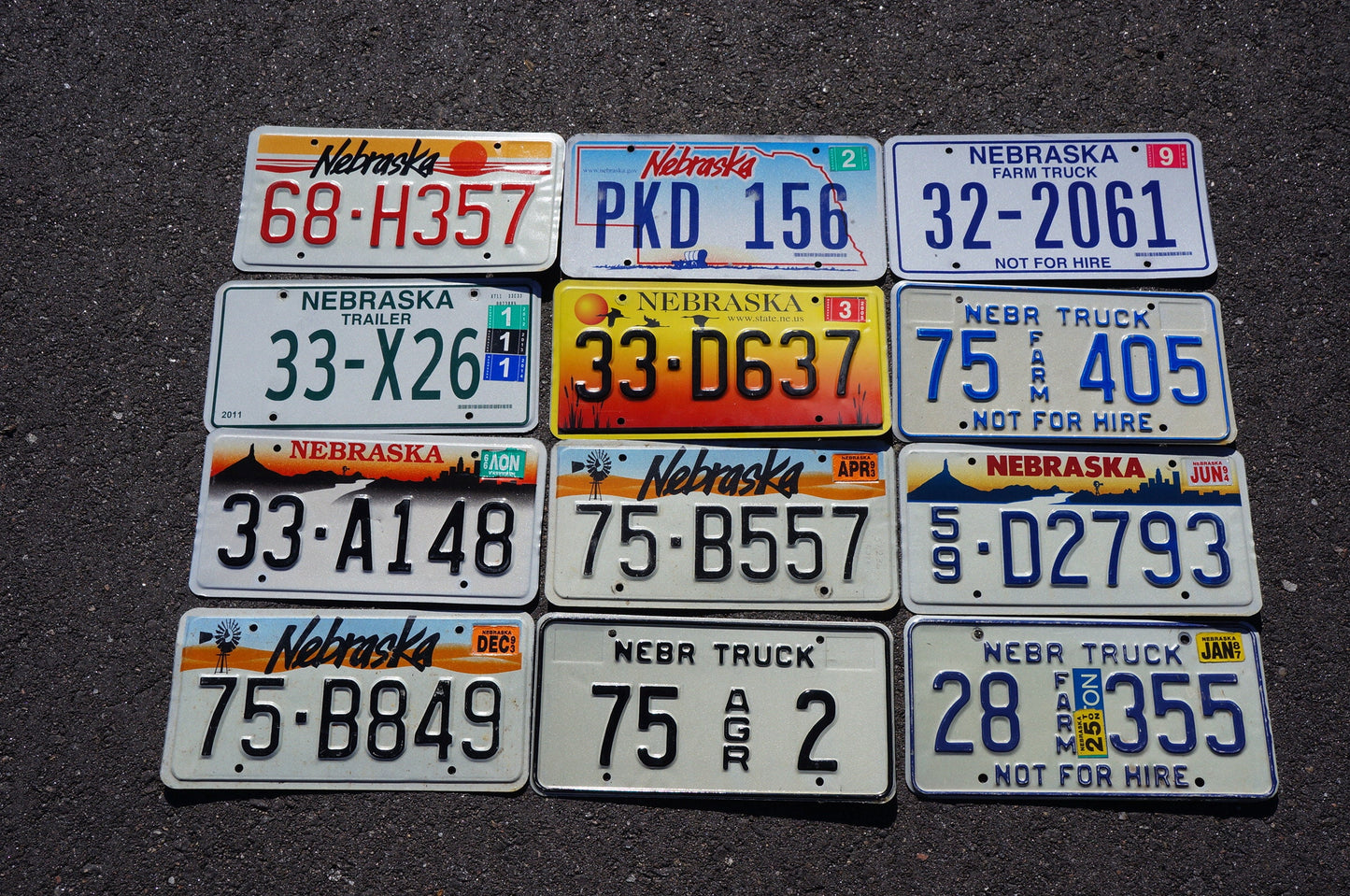 LOT of 12 NEBRASKA License Plates