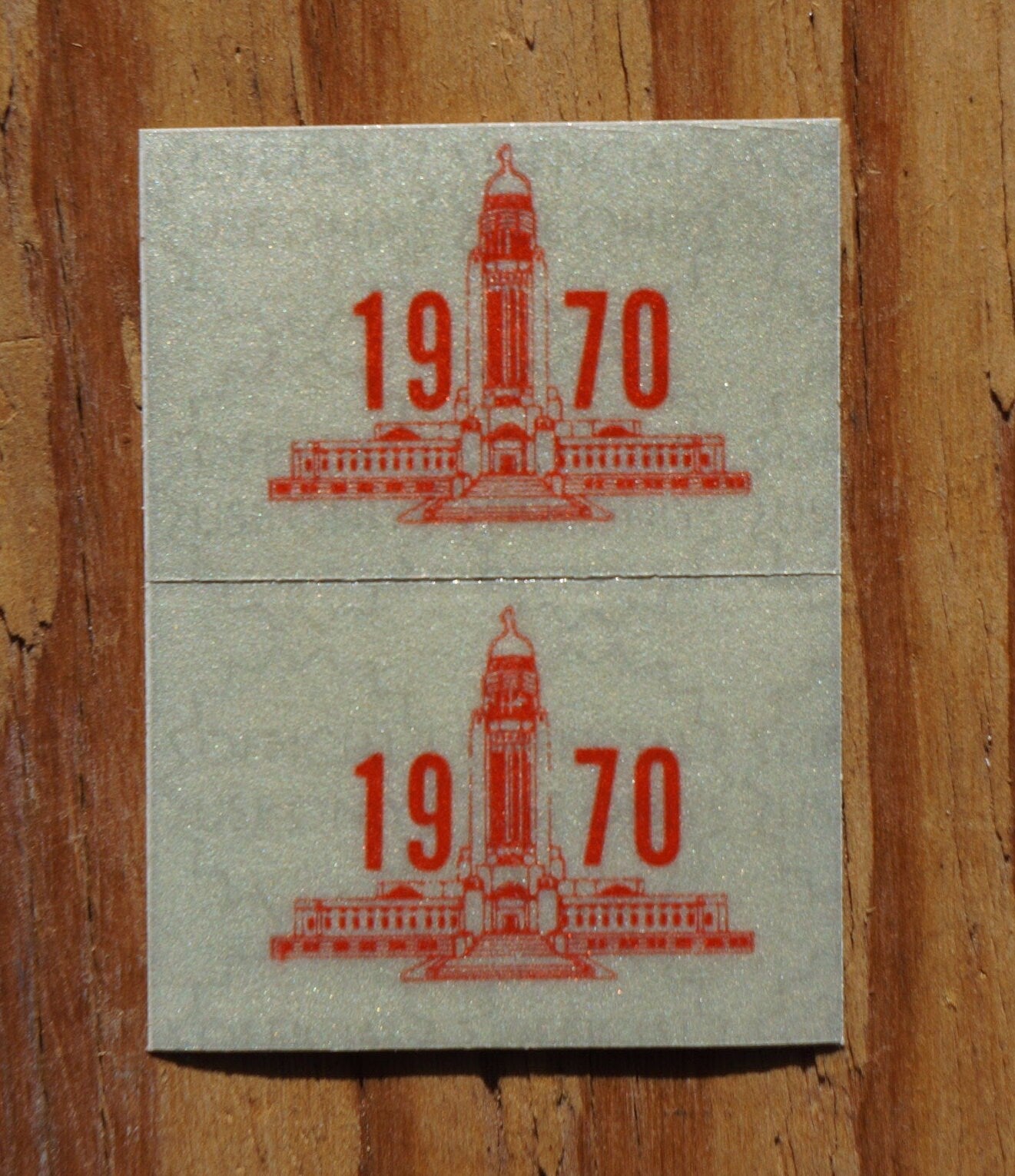 AUTHENTIC 1970 Nebraska License Plate Validation Stickers PAIR / SET - For 1969